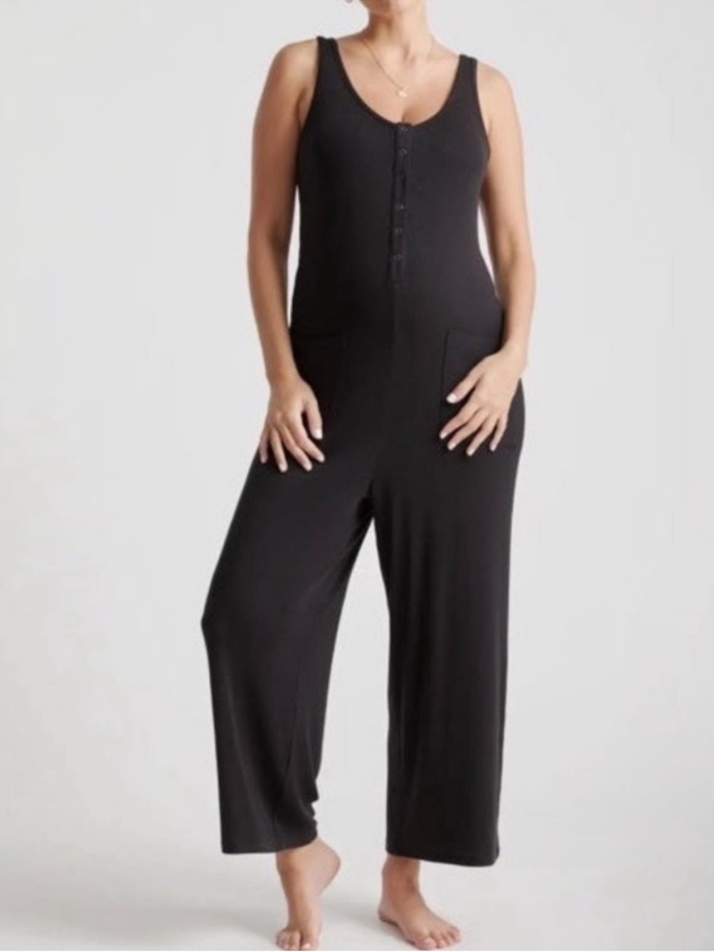 Quince Maternity Nursing Tencel Jumpsuit Size XS NWT